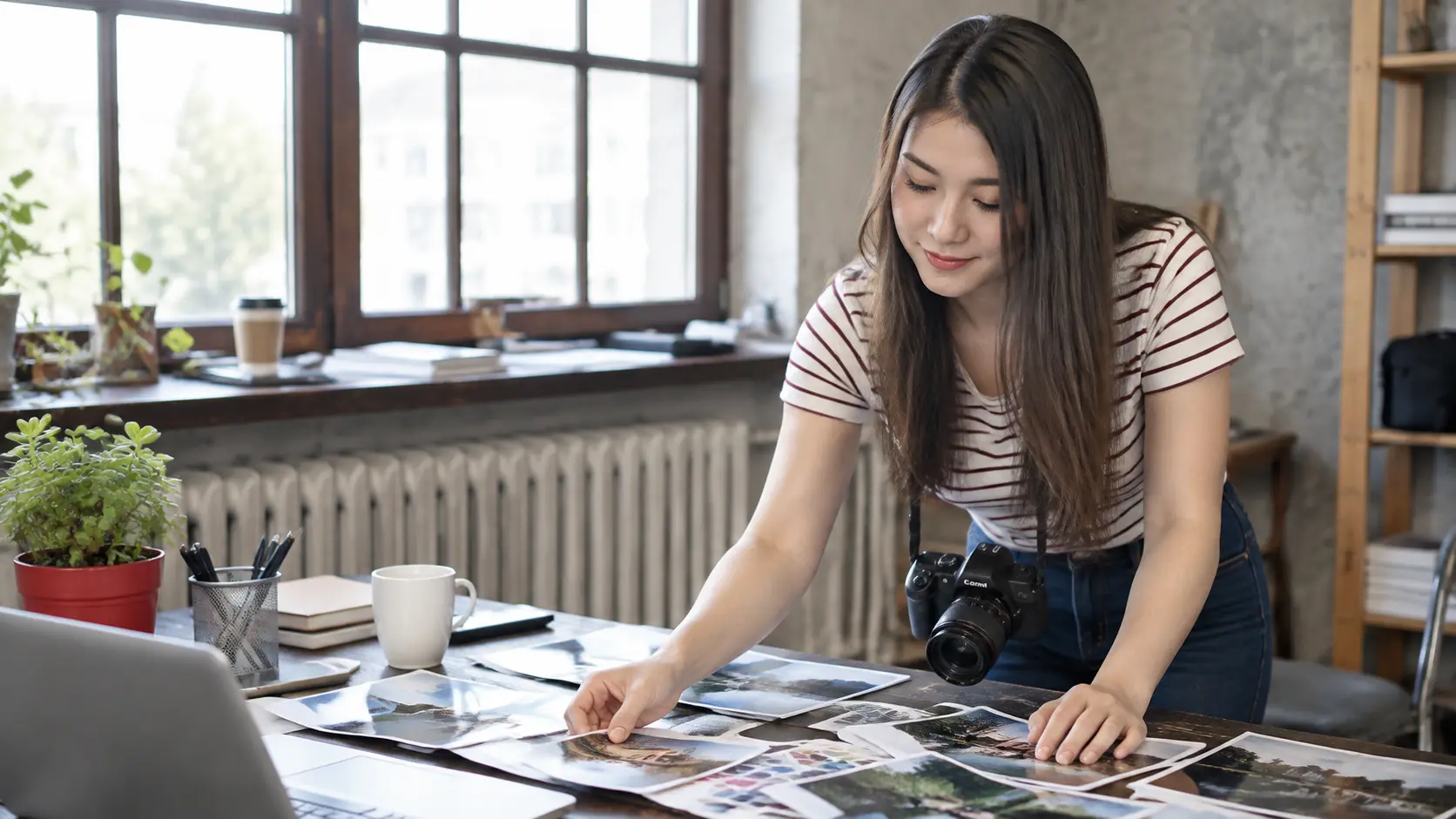 busy productive woman visual