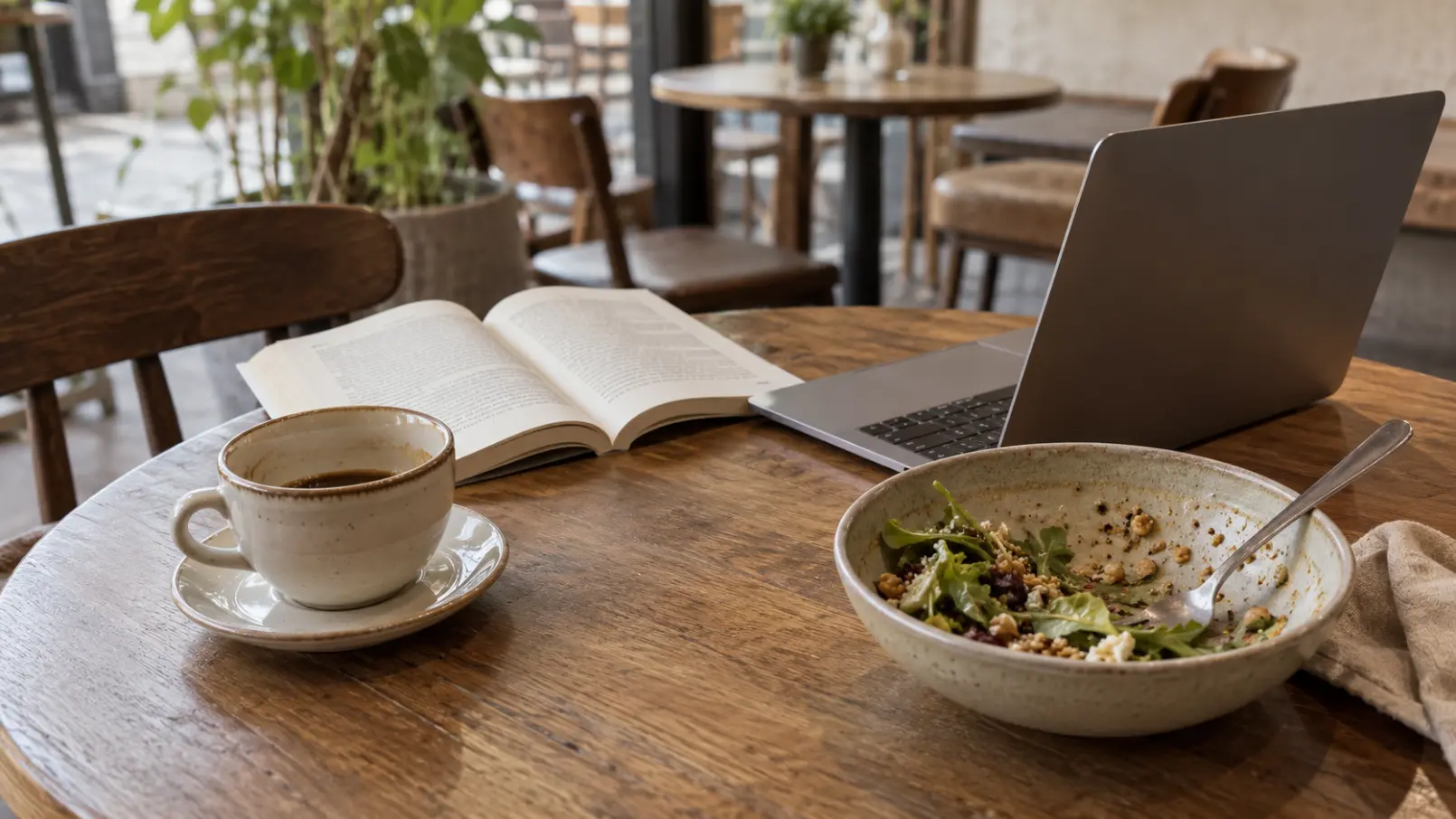 Cafe store simple implementation of scheduled operational salad menu